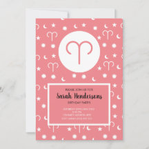 Modèle de l'invitation en couleur du signe zodiaqu