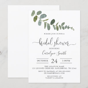 Invitation Modèle de l'invitation Eucalyptus Bridal Show