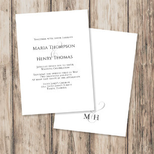 Invitation Modèle de mariage avec texte noir minimaliste simp