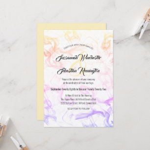 Invitation Modèle de mariage de brume d'arc-en-ciel coloré mo