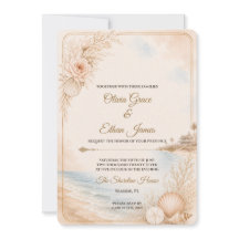 Modèle de mariage de plage à l'aquarelle modifiabl