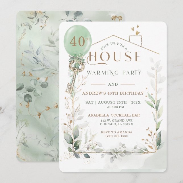 Invitation Modèle De Ménage Et D'Anniversaire (Devant / Derrière)