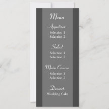 Modèle de menu de dîner de réception de mariage Wh