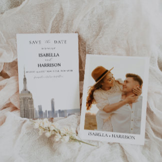 Invitation Modèle de New York pour Sauvegarder la Date