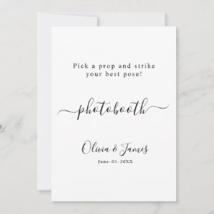Invitation Modèle de panneau de Photomaton de mariage,