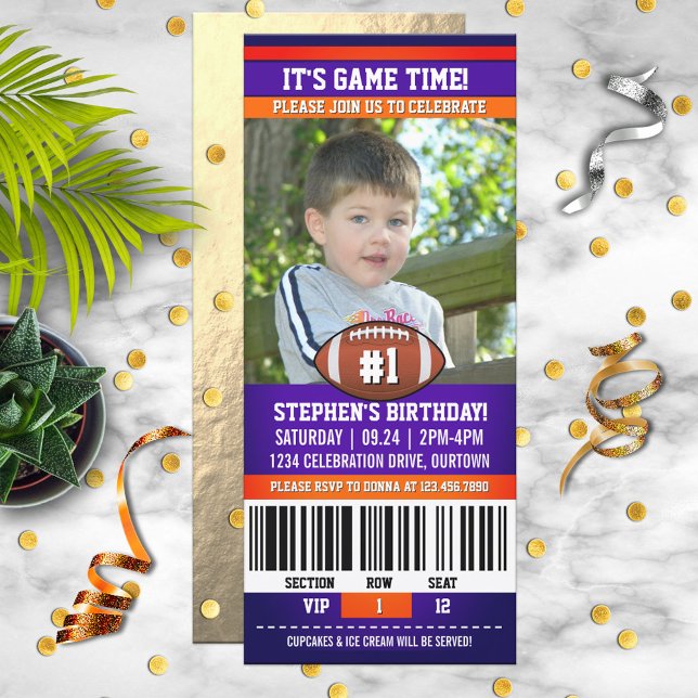 Invitation Modèle de photo d'anniversaire de football (Créateur téléchargé)