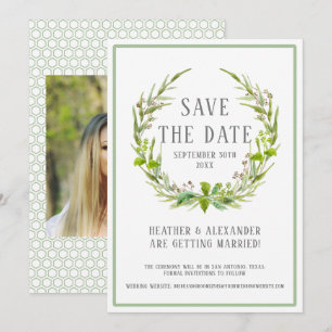 Invitation Modèle de photo pour sauvegarde de date Couronne d