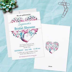 Invitation Modèle de Réception de Mariage en forme d'Arbre en