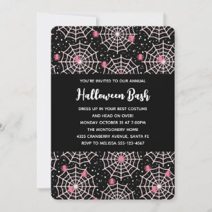 Invitation Modèle de toiles d'araignées et d'araignées pour f