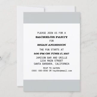 Invitation Modèle d'enterrement de vie de garçon