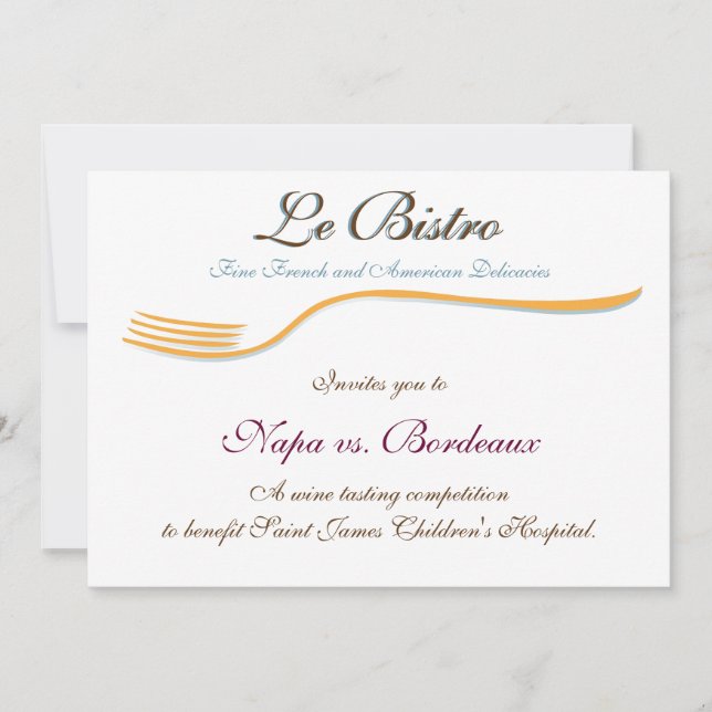 Invitation Modèle Dîner Fin Français (Devant)