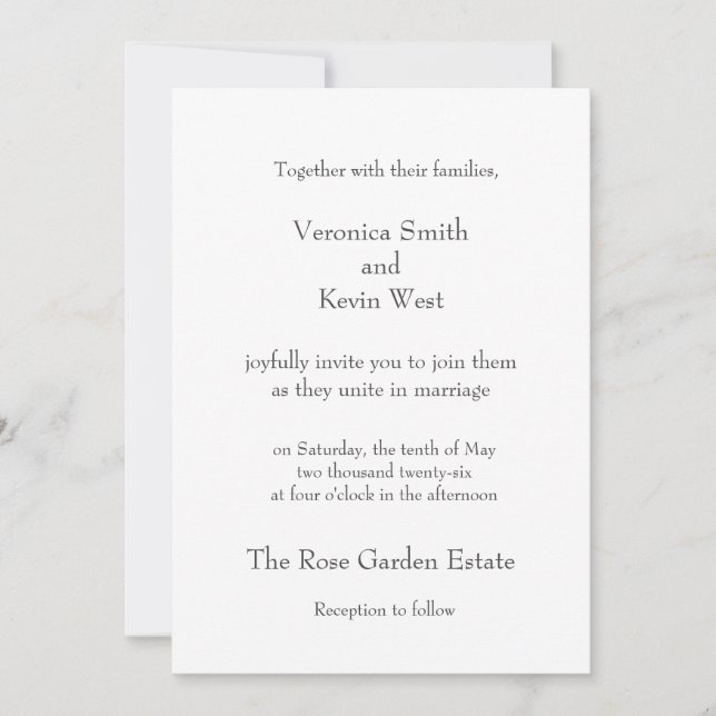Invitation Modèle d'invitation 5 X 7 (Devant)