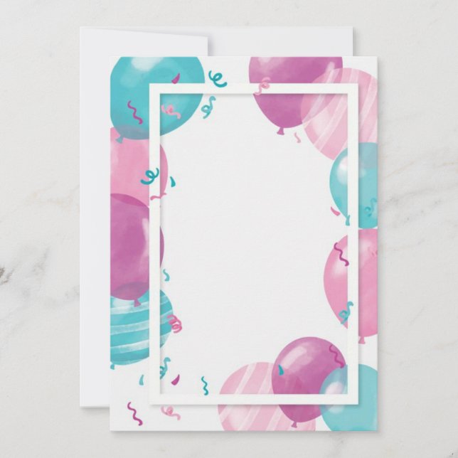 Invitation modèle d'invitation au baby shower des ballons (Devant)