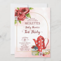 Modèle d'invitation baby shower Tea party