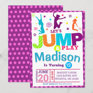 INVITATION MODELE D'INVITATION D'ANNIVERSAIRE FILLE ROSE SAUT