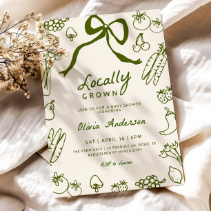 Invitation Modèle d'invitation de Baby shower cultivé localem