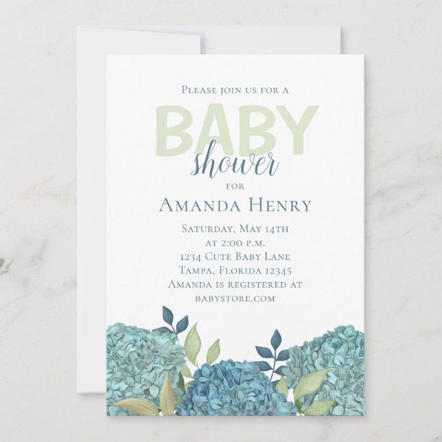 Invitation Modèle d'invitation de Baby shower simple minimali (Devant)