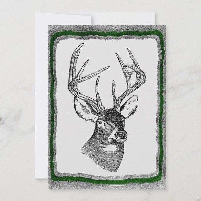 Invitation Modèle d'invitation de chasse de cerfs communs (Devant)