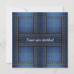 Invitation modèle d'invitation de denim