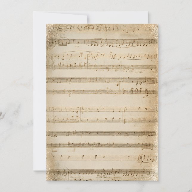 Invitation Modèle d'invitation de la feuille de musique vinta (Devant)