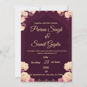 Invitation Modèle d'invitation de mariage élégant - Flo roman