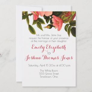 Invitation Modèle d'invitation de mariage Fleur jolie personn