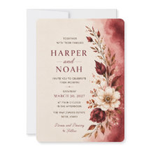 Modèle d'invitation de mariage floral de luxe