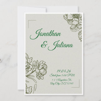 Invitation Modèle d'invitation de mariage floral élégant 