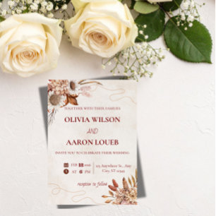 Invitation Modèle d'invitation de mariage floral élégant roma