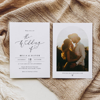 Invitation Modèle d'invitation de mariage minimaliste avec ph