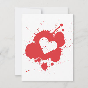 Invitation Modèle d'invitation de mariage (Splatter Heart) 2