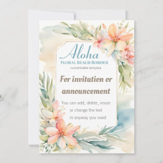 Invitation Modèle d'invitation de plage de fleurs tropicales