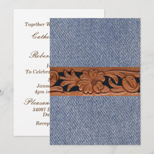 Invitation Modèle d'invitation Denim et Leather Western Belt