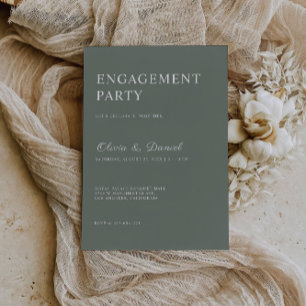 Invitation Modèle d'invitation du Fiançailles Sage Green
