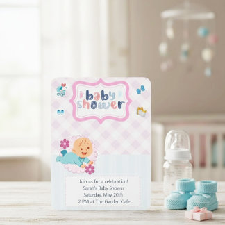 Invitation Modèle d'invitation pour baby shower mignon - Bleu