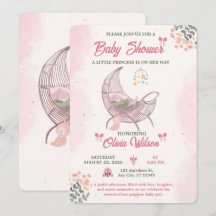 Modèle d'invitation pour une baby shower Bohème po