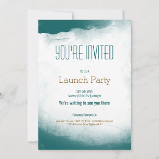 Invitation modèle d'invitation turquoise du lancement de l'aq