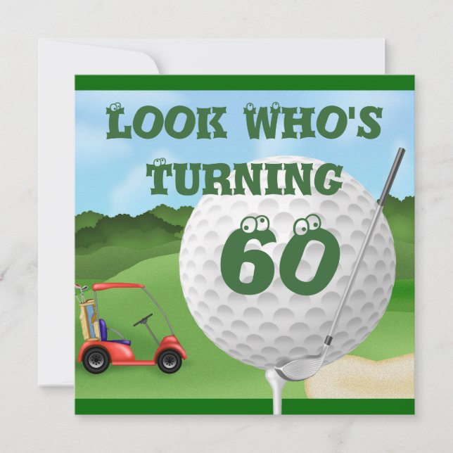 Invitation MODÈLE d'invitations d'anniversaire de golf (Devant)