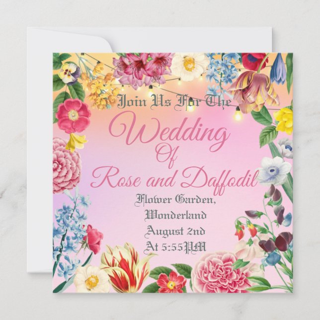 Invitation Modèle floral (Devant)