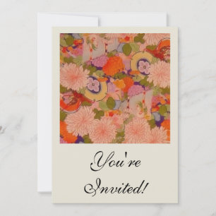 Invitation Modèle floral rose kimono
