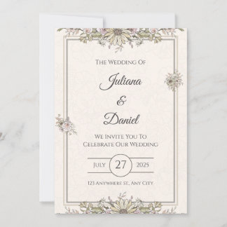Invitation Modèle Floral Rustique