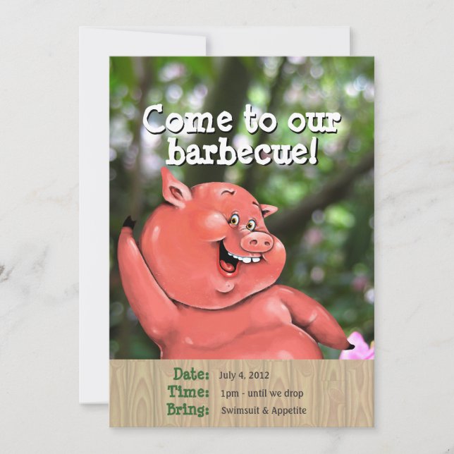 Invitation Modèle fou de coutume de barbecue d'été de rôti de (Devant)