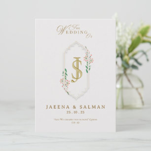 Invitation Modèle imprimable de mariage à monogramme