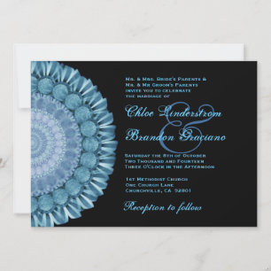 Invitation Modèle Mariage de la roue bleue Gazania Daisy