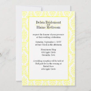 Invitation Modèle Mariage Laser Lemon Damask Patte