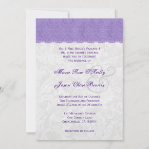 Invitation Modèle Mariage Lavender Purple et Silver V2