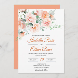 Invitation Modèle Mariage moderne Light Peach