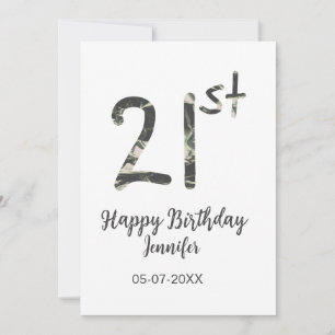 Invitation modèle noir pour 21e anniversaire ajouter nom date