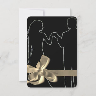 Invitation Modèle noir silhouette mariée et mariée