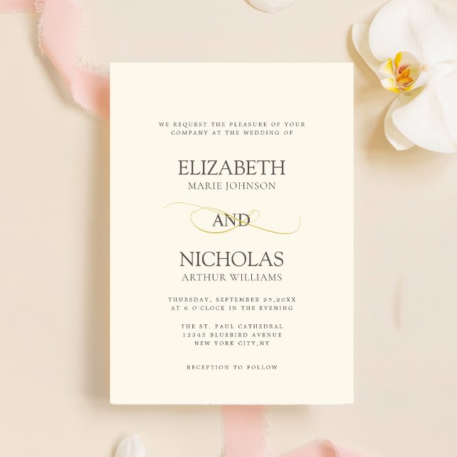 Invitation modèle numérique à la crème chic (Créateur téléchargé)